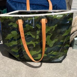 Consuela Camouflage Tote with Tan Straps. A set of 5